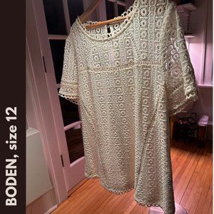Boden Cream Lace Shirt